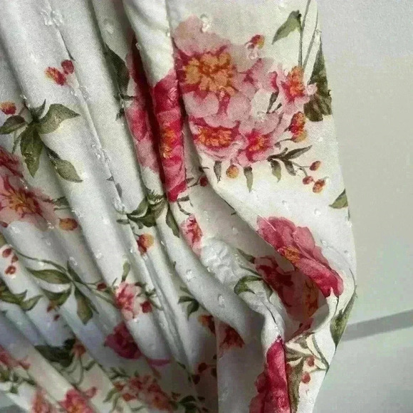 American Eagle White Pink floral jump Suit Romper Wide legged Boho size 2 - Picture 11 of 12